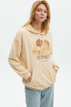 Solado Drawstring Cupid Print Hoodie