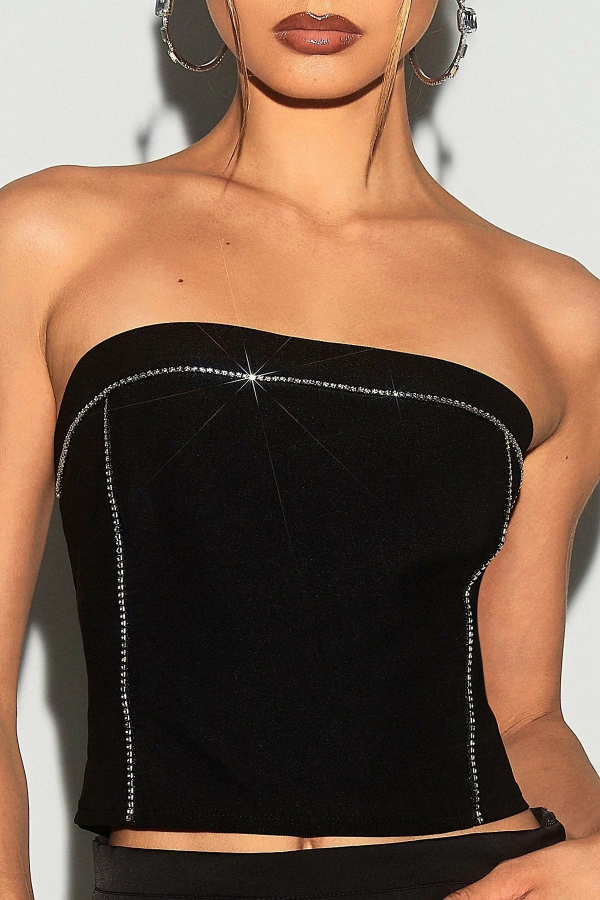 SOLADO Off Shoulder Rhinestone Decor Zipper Back Corset Top 5 SOLADO Off Shoulder Rhinestone Decor Zipper Back Corset Top - Image 3