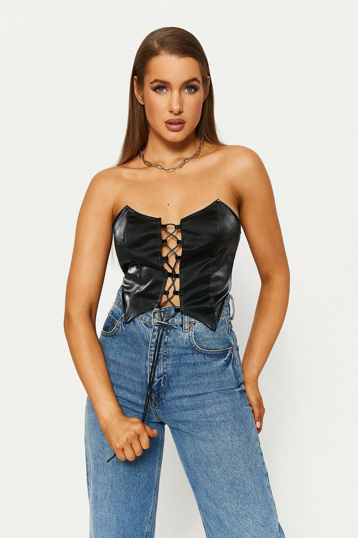 Solado Lace Up Asymmetrical Hem Tube Crop Top 3 Solado Lace Up Asymmetrical Hem Tube Crop Top