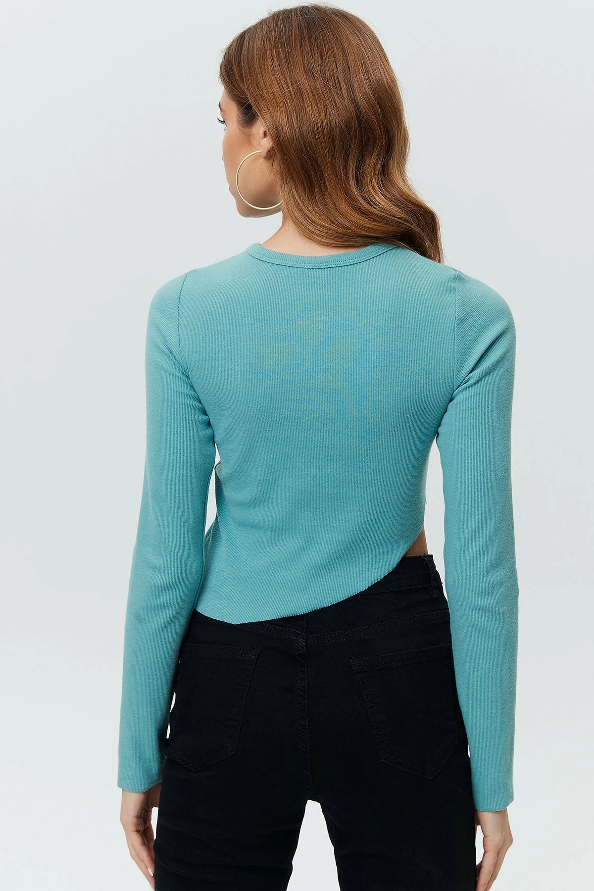 Solado Shirred Frill Trim Irregular Hem Long Sleeve Top 7 Solado Shirred Frill Trim Irregular Hem Long Sleeve Top - Image 5