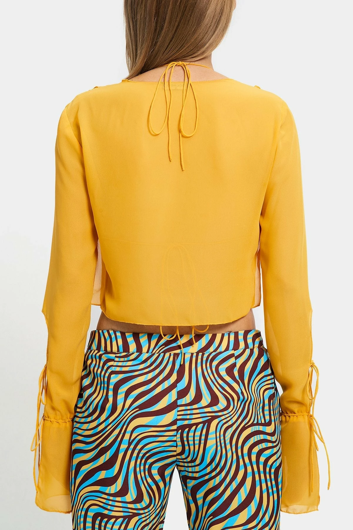 SOLADO Two Piece Tie Detail Chiffon Long Sleeve Top 10 SOLADO Two Piece Tie Detail Chiffon Long Sleeve Top - Image 8