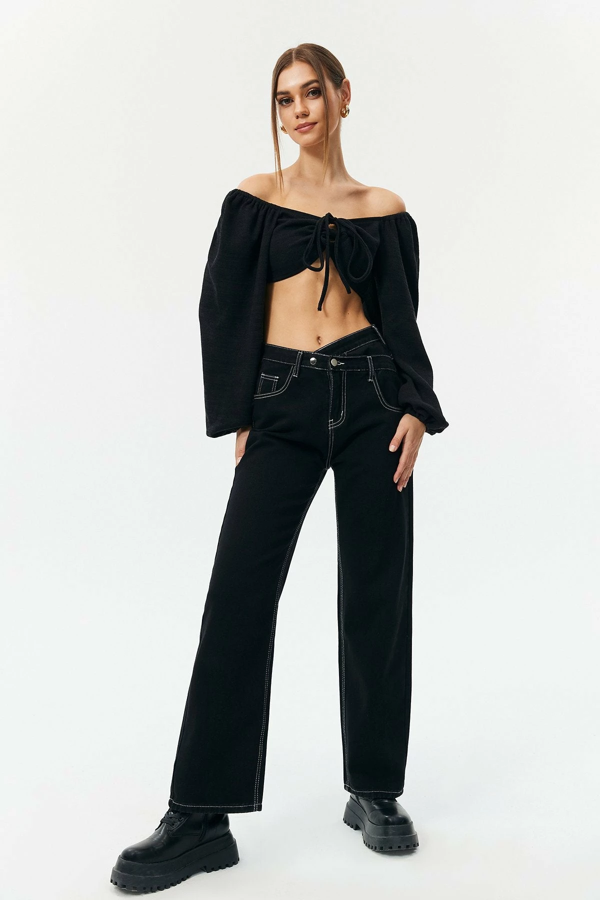 Solado Puff Sleeve Drawstring Ruched Long Sleeve Top 6 Solado Puff Sleeve Drawstring Ruched Long Sleeve Top - Image 4