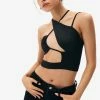 SOLADO Asymmetrical Cut Out Sleeveless Crop Top