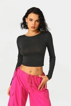 Alternative view of SOLADO Twist Detail Cut Out Open Back Long Sleeve Top