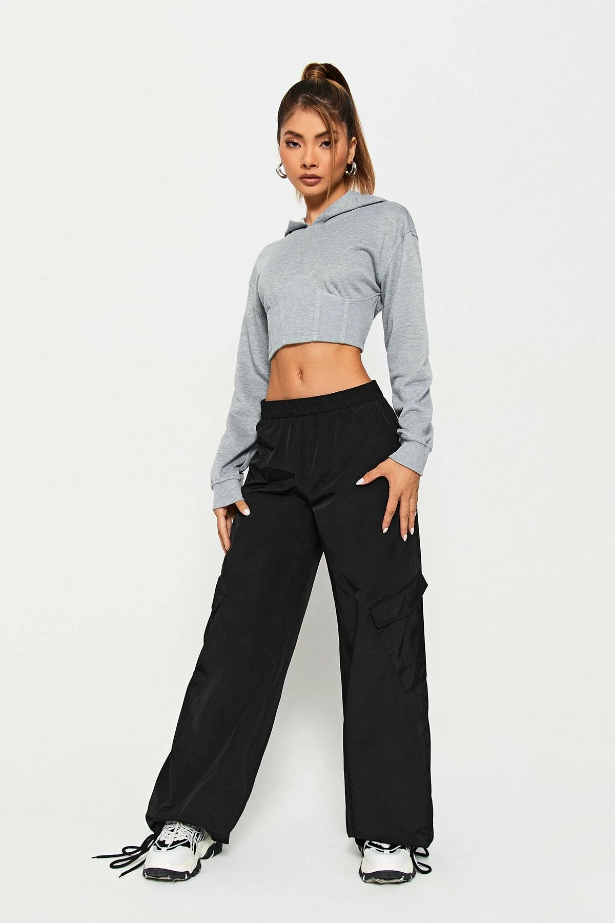 SOLADO Cinched Waist Ribbed Long Sleeve Hoodie 5 SOLADO Cinched Waist Ribbed Long Sleeve Hoodie - Image 3