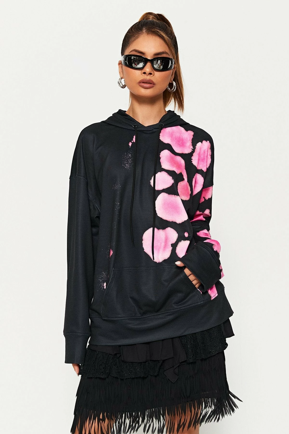 SOLADO Floral Print Drawstring Long Sleeve Hoodie 4 SOLADO Floral Print Drawstring Long Sleeve Hoodie - Image 2