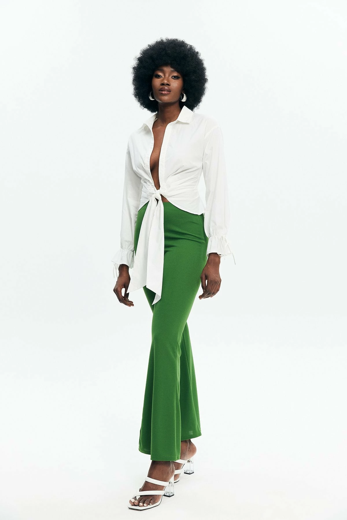 Solado Tie Detail Ruched Plunging Neck Shirt 7 Solado Tie Detail Ruched Plunging Neck Shirt - Image 5