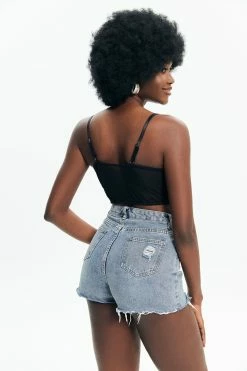 Alternative view of Solado Mesh Splicing Cut Out Cami Crop Top