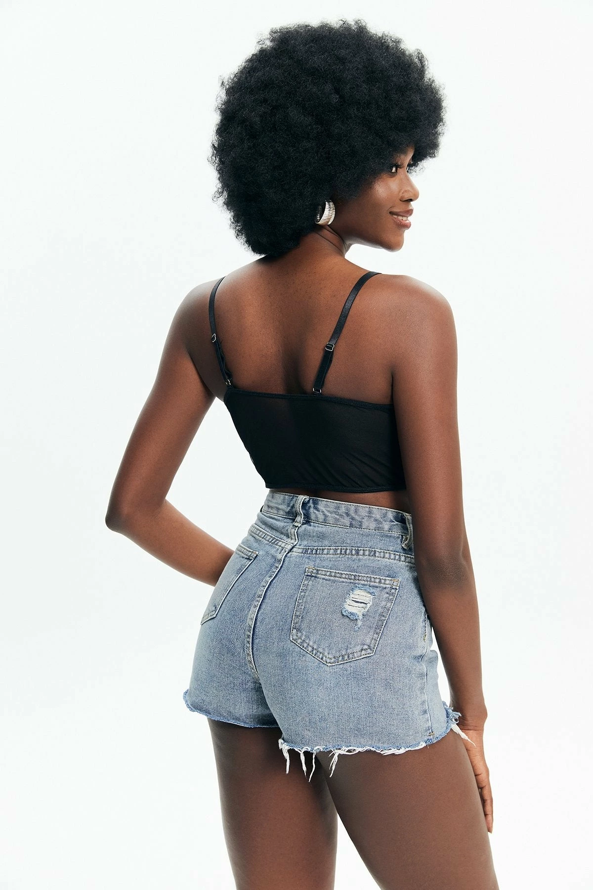 Solado Mesh Splicing Cut Out Cami Crop Top 4 Solado Mesh Splicing Cut Out Cami Crop Top - Image 2
