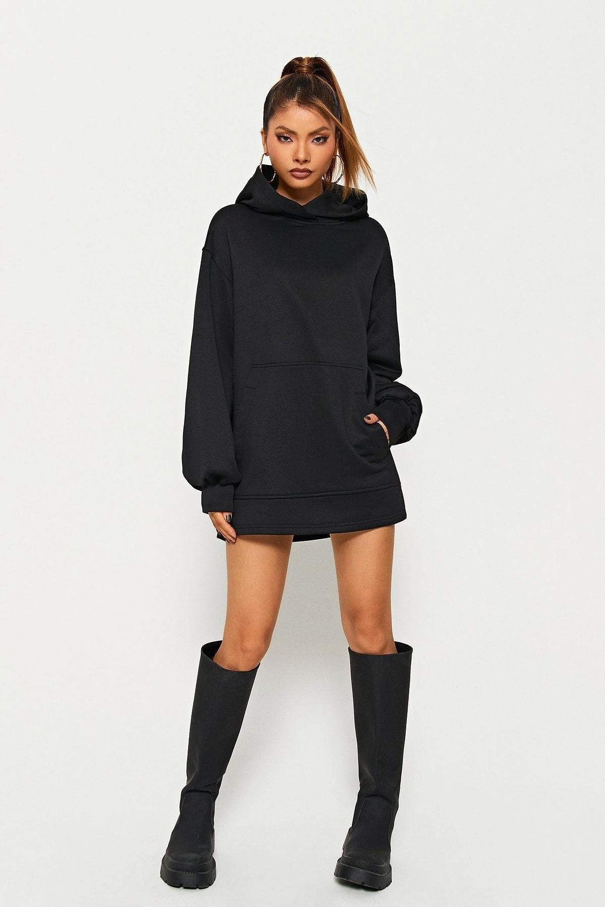 SOLADO Drop Shoulder Kangaroo Pocket Long Sleeve Hoodie 4 SOLADO Drop Shoulder Kangaroo Pocket Long Sleeve Hoodie - Image 2