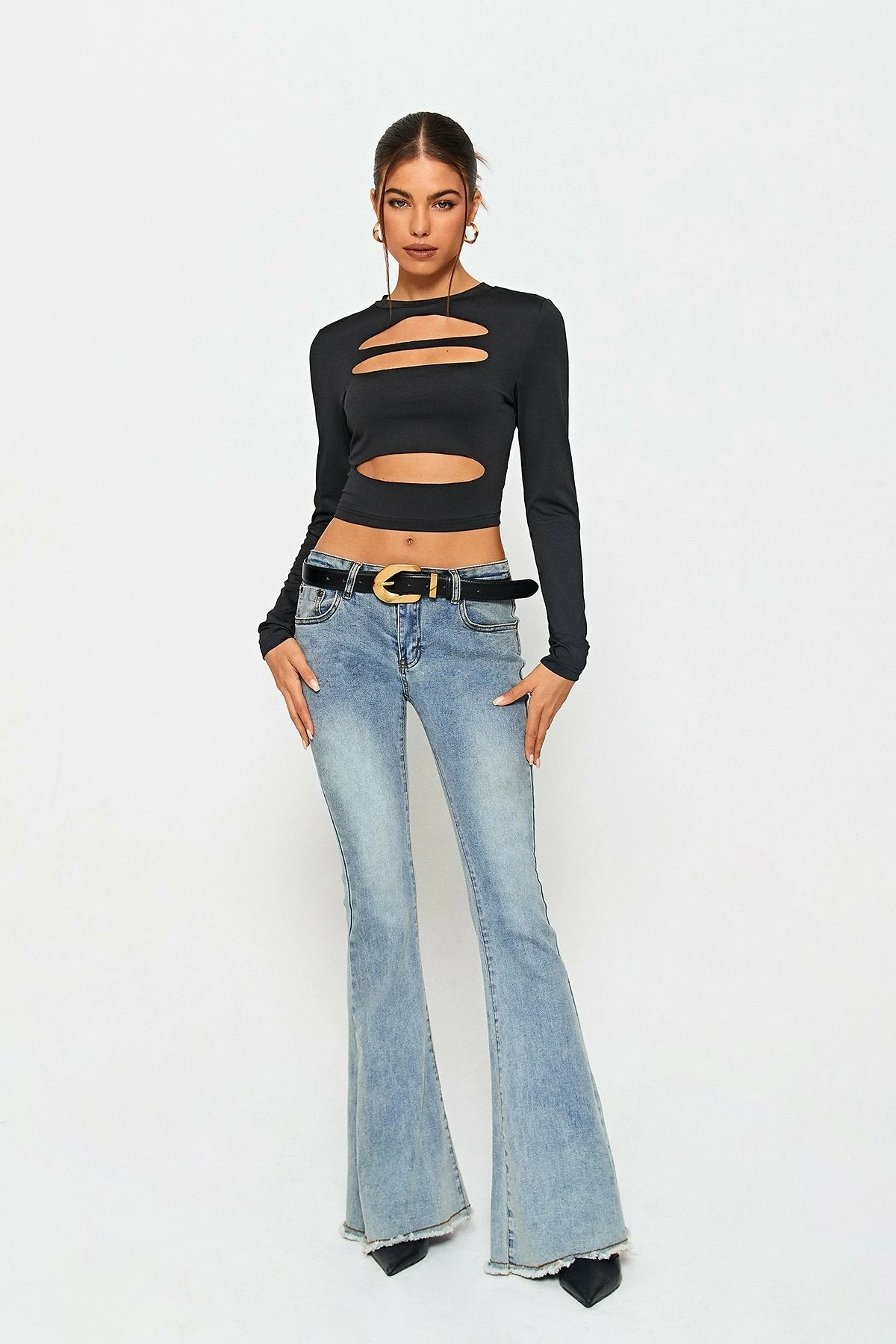 SOLADO Cut Out Solid Long Sleeve Crop Top 6 SOLADO Cut Out Solid Long Sleeve Crop Top - Image 4