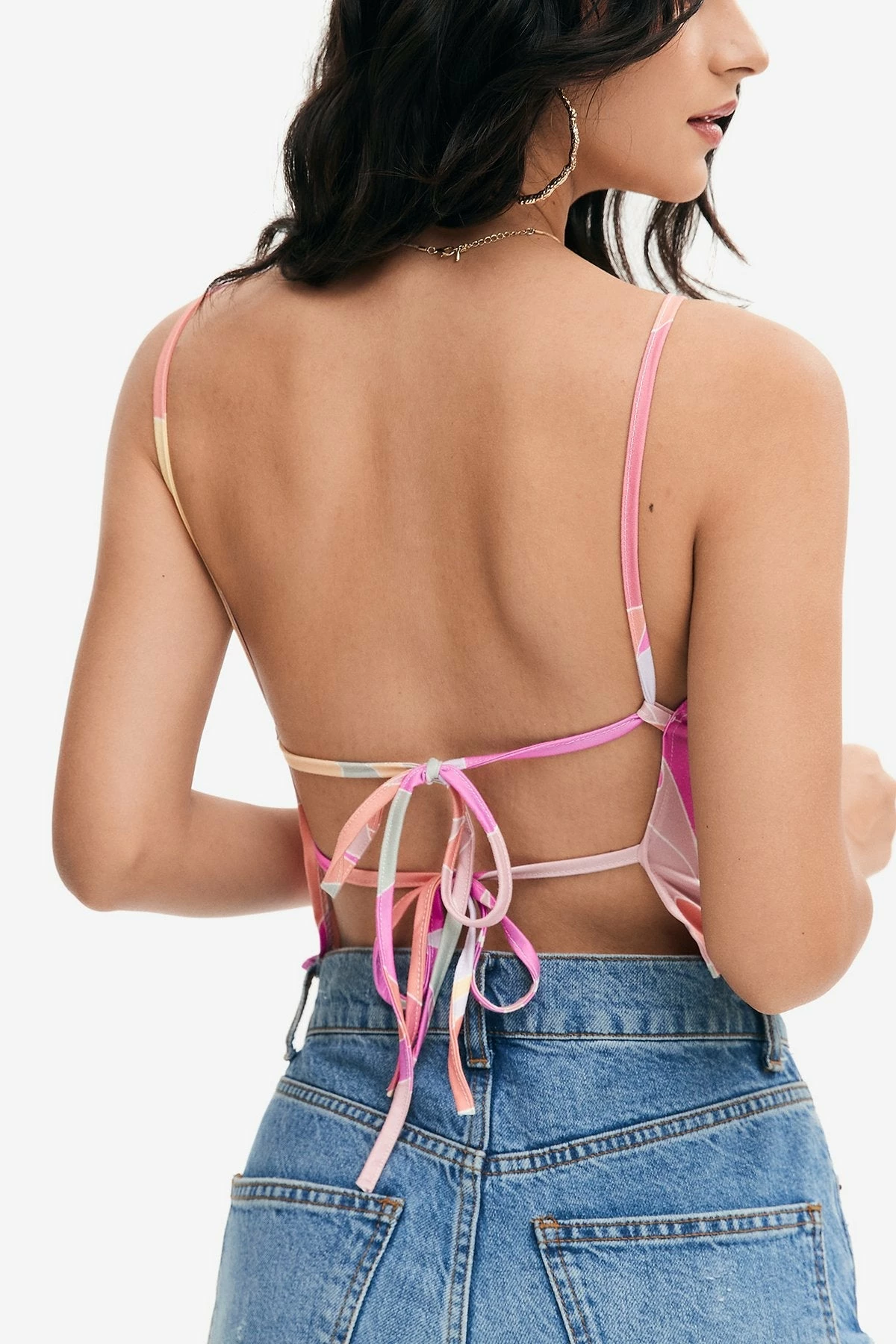 Solado Floral Print Ruched Backless Cami Crop Top 4 Solado Floral Print Ruched Backless Cami Crop Top - Image 2