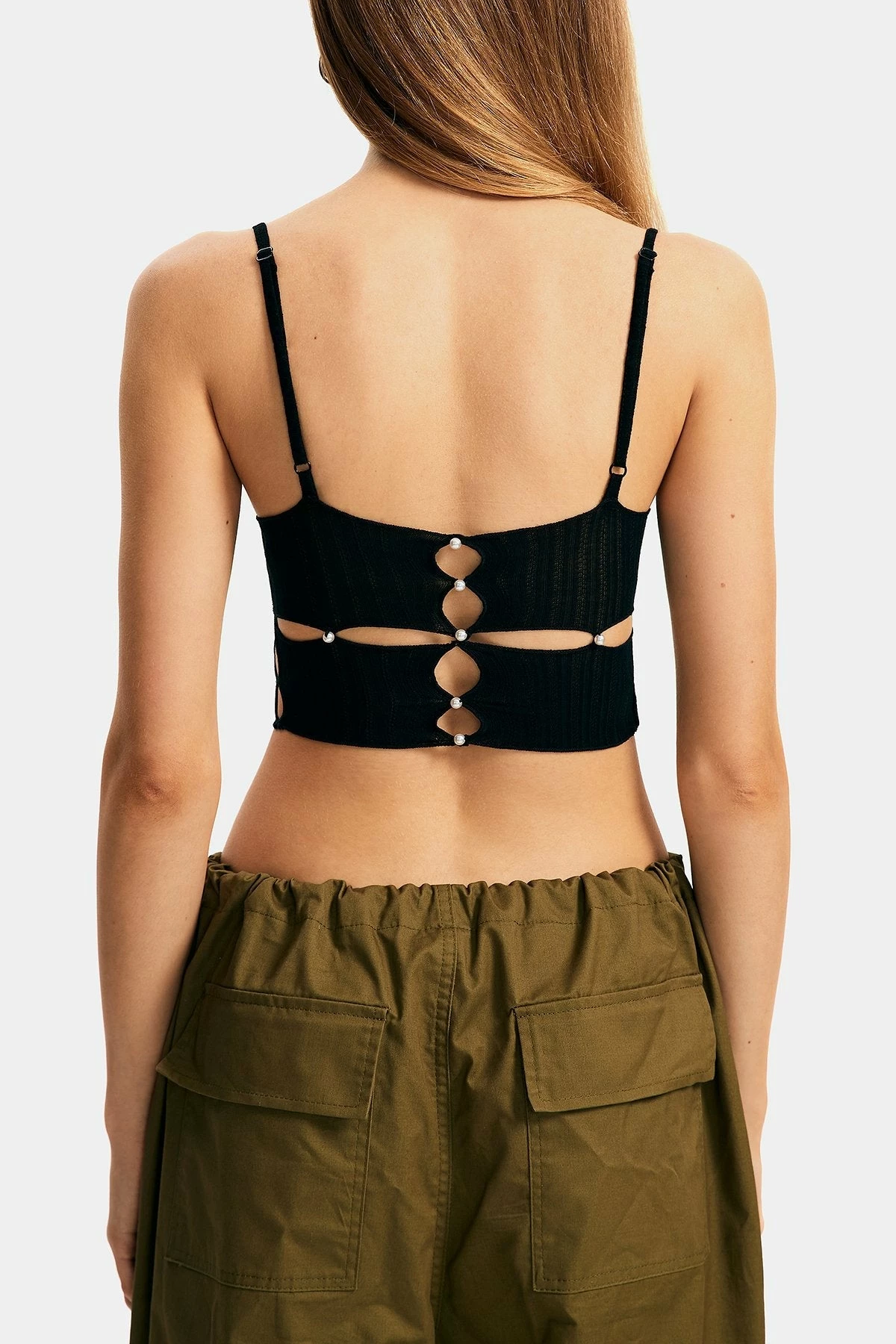 SOLADO Cut Out Bead Decor Solid Cami Crop Top 7 SOLADO Cut Out Bead Decor Solid Cami Crop Top - Image 5