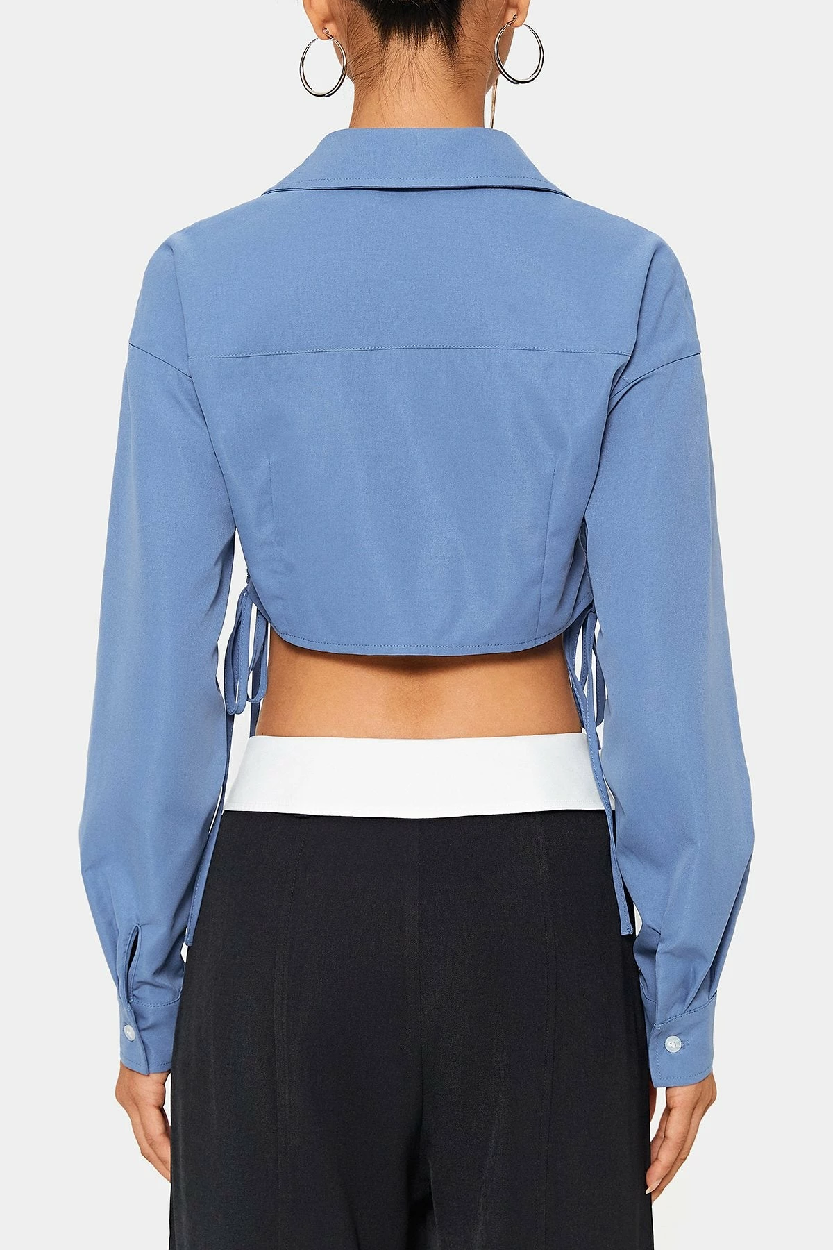 SOLADO Lapel Neck Drawstring Ruched Long Sleeve Shirt 9 SOLADO Lapel Neck Drawstring Ruched Long Sleeve Shirt - Image 7