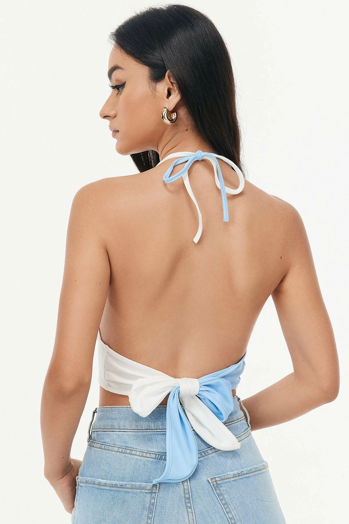 Solado O-Ring Front Contrast Color Tie Back Crop Top 4 Solado O-Ring Front Contrast Color Tie Back Crop Top - Image 2