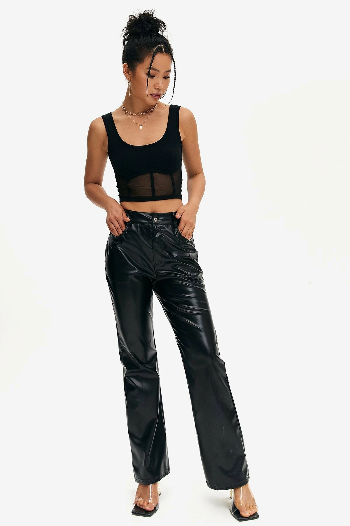 Solado Mesh Boning Backless Crop Top 6 Solado Mesh Boning Backless Crop Top - Image 4