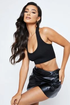 Alternative view of SOLADO Halter Neck Ribbed Backless Tank Top