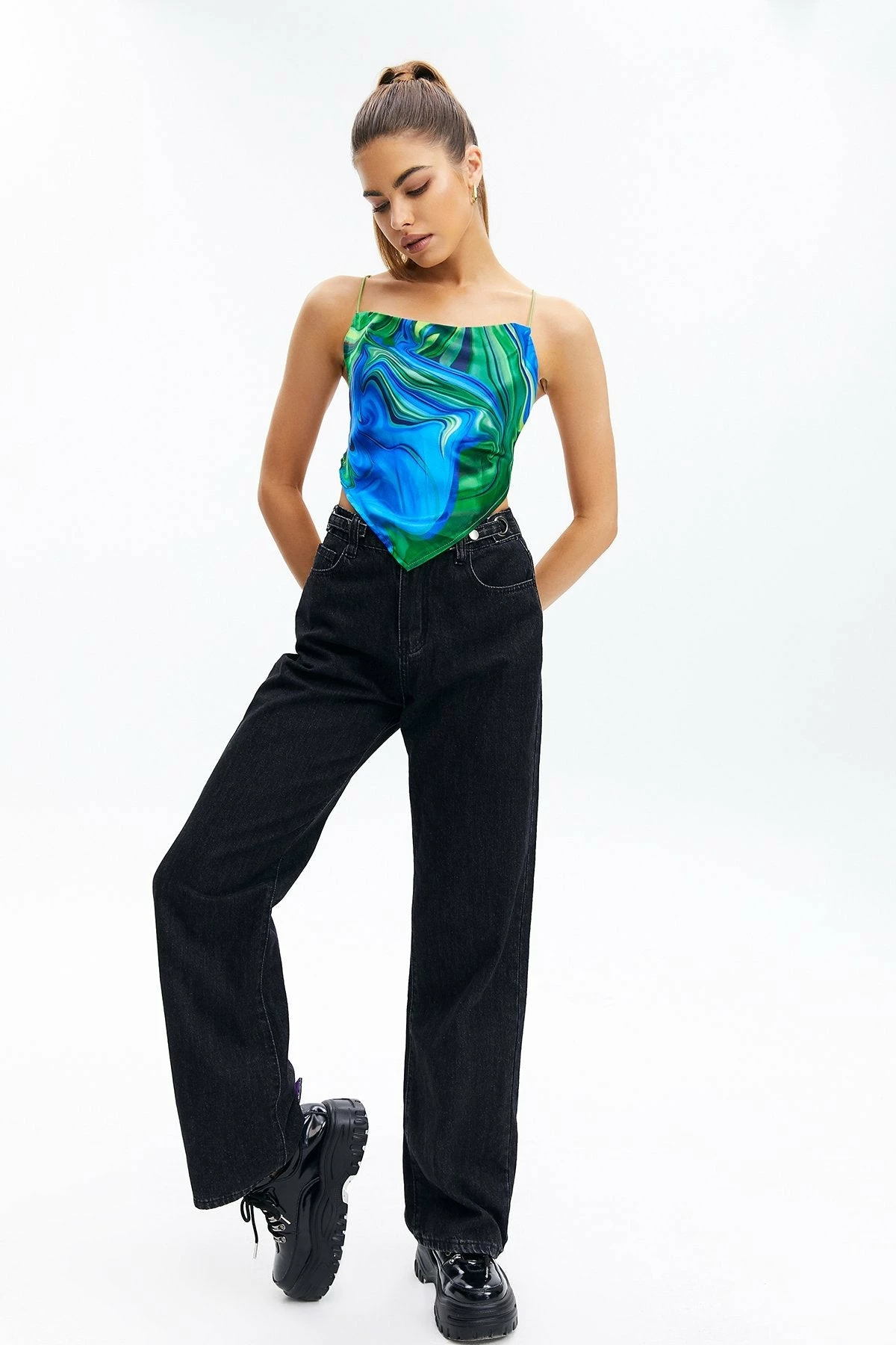 Solado Abstract Printed Backless Hanky Hem Tank Top 7 Solado Abstract Printed Backless Hanky Hem Tank Top - Image 5