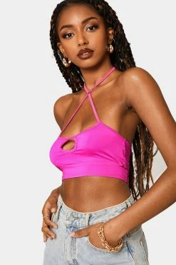 SOLADO Halter Neck Cut Out Tie Backless Corset Top