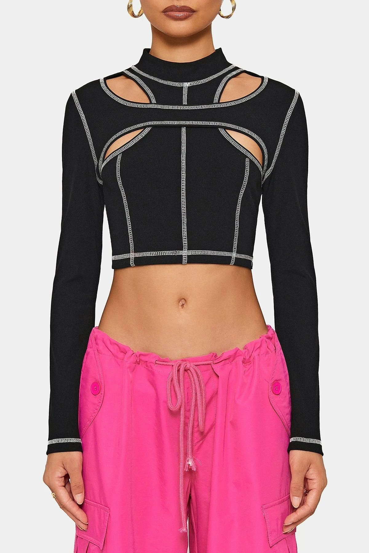 SOLADO 2 In 1 Top-stitching Cut Out Long Sleeve Top 8 SOLADO 2 In 1 Top-stitching Cut Out Long Sleeve Top - Image 6