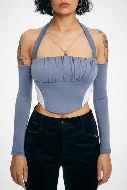 Solado Cold Shoulder Chain Decor Ruched Crop Top With Oversleeve -SOLADO Shop jpeg e9066c5f 8be2 42c3 91e5 b43b2cfb8767 1800x1800