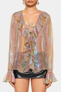 SOLADO Tie Front Laser Organza Puff Sleeve Blouse Without Cami Top -SOLADO Shop jpeg eb12c29d 48d7 4f5d 8c69 7c44da0abbbd 1800x1800