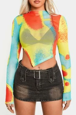 SOLADO Colorful Mesh Hanky Hem Long Sleeve Top Without Bra -SOLADO Shop jpeg eba041e1 96e0 4ee1 af45 fc63d399fb11 1800x1800