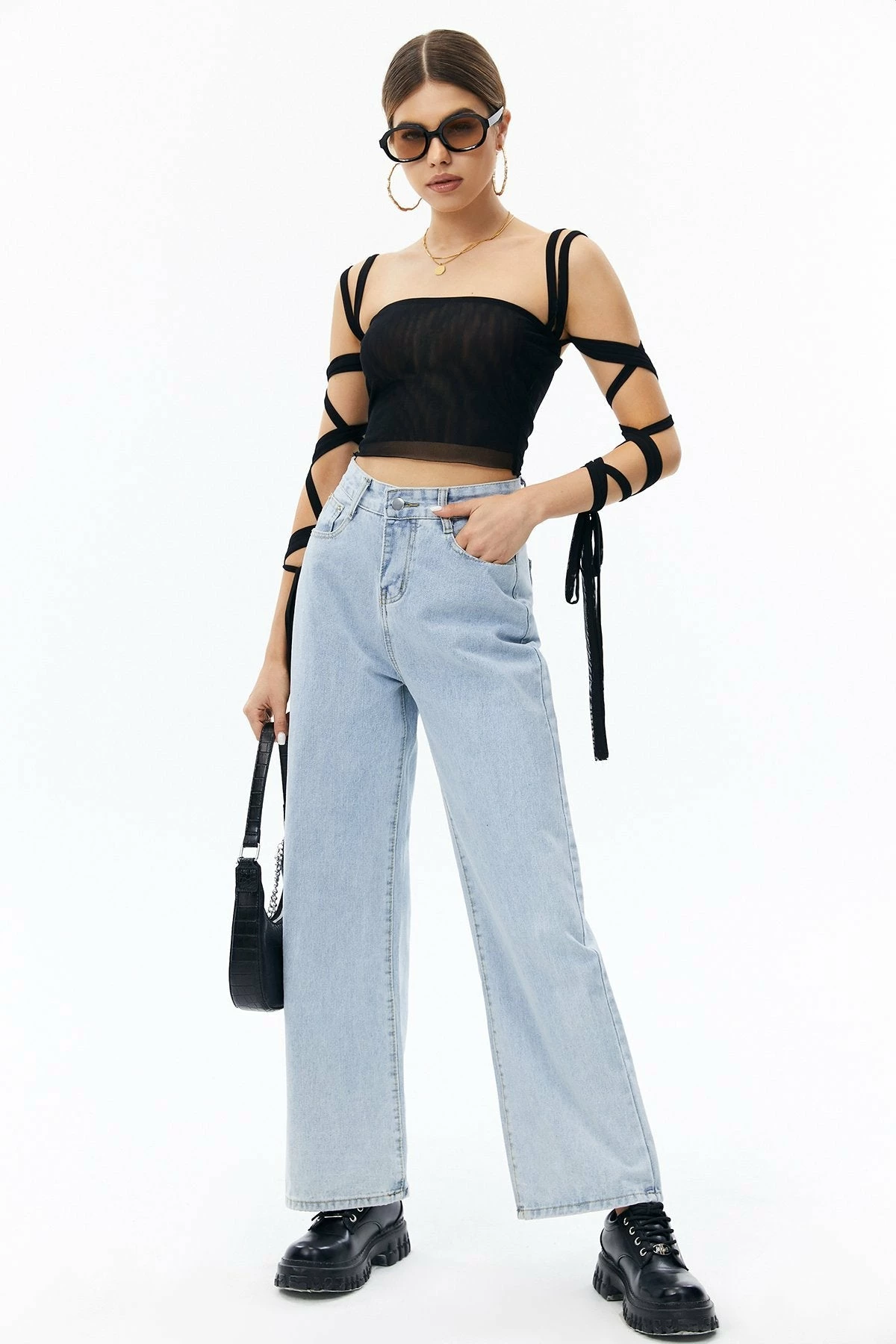 Solado Cross Tie Sleeve Backless Crop Top 6 Solado Cross Tie Sleeve Backless Crop Top - Image 4