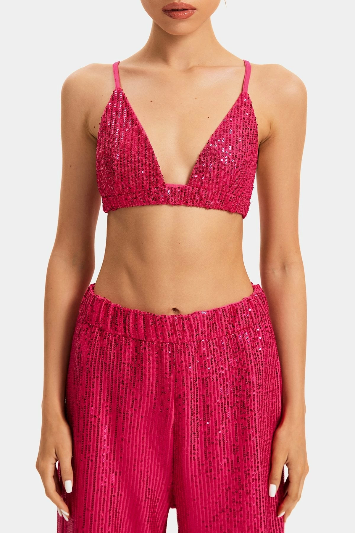 Solado Sequin Plunging Neck Backless Corset Top 8 Solado Sequin Plunging Neck Backless Corset Top - Image 6