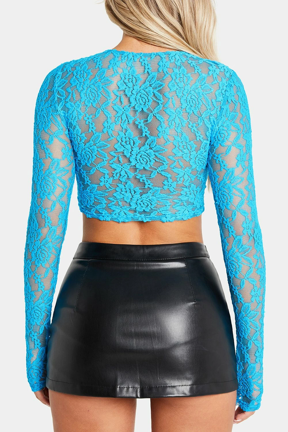 SOLADO Cut Out Rhinestone Decor Lace Long Sleeve Top 9 SOLADO Cut Out Rhinestone Decor Lace Long Sleeve Top - Image 7