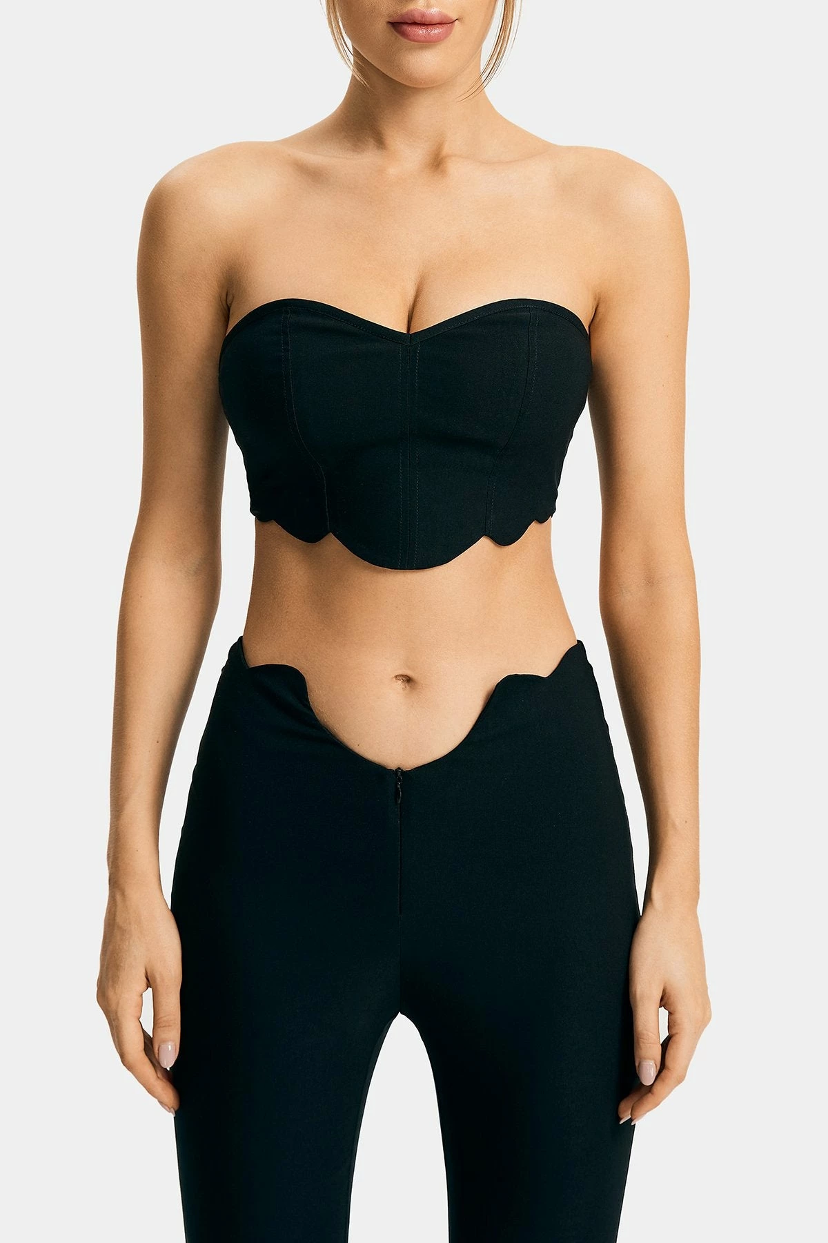 SOLADO Wavy Hem Off Shoulder Zip Backless Crop Top 8 SOLADO Wavy Hem Off Shoulder Zip Backless Crop Top - Image 6