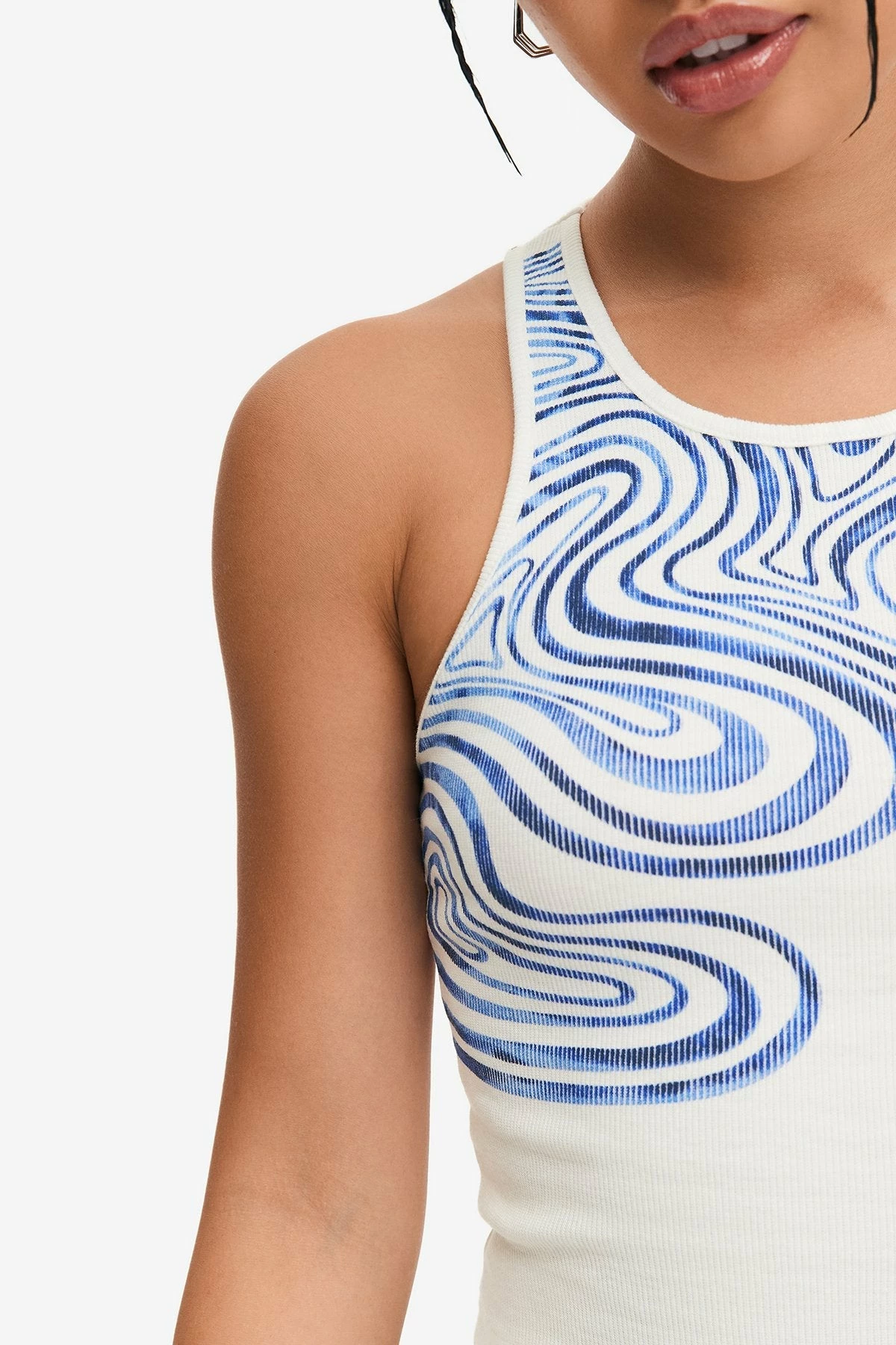 Solado Abstract Printed Ribbed Crop Top 7 Solado Abstract Printed Ribbed Crop Top - Image 5
