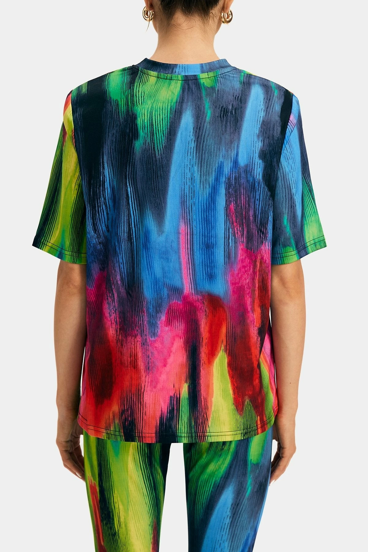 Solado Abstract Print Short Sleeve Colorblock T-Shirt 9 Solado Abstract Print Short Sleeve Colorblock T-Shirt - Image 7