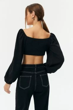Alternative view of Solado Puff Sleeve Drawstring Ruched Long Sleeve Top