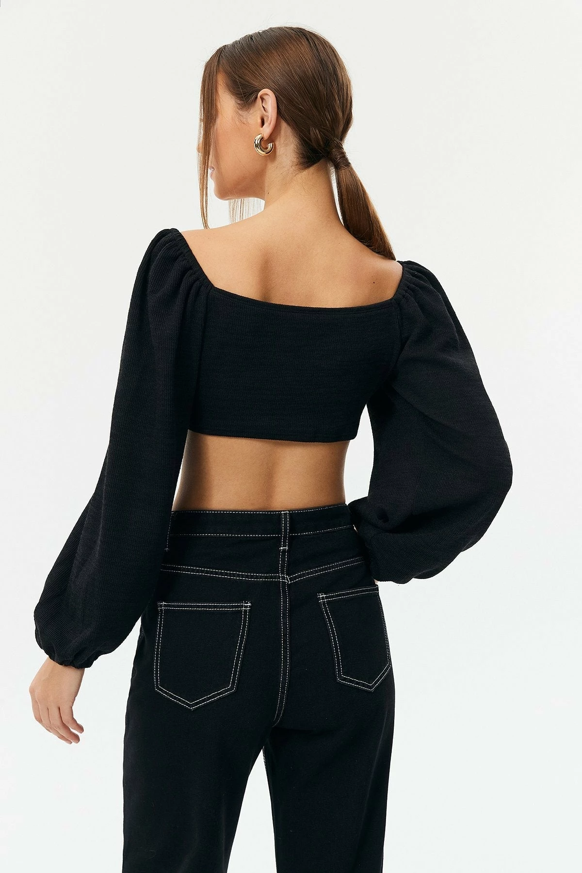 Solado Puff Sleeve Drawstring Ruched Long Sleeve Top 4 Solado Puff Sleeve Drawstring Ruched Long Sleeve Top - Image 2