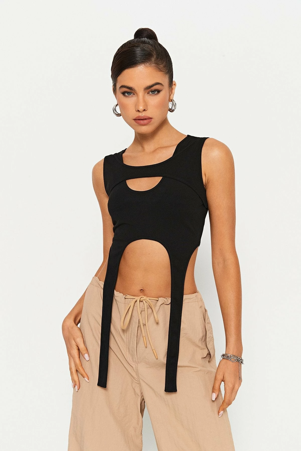 SOLADO 2 In 1 Cut Out Asymmetrical Hem Tank Top 3 SOLADO 2 In 1 Cut Out Asymmetrical Hem Tank Top