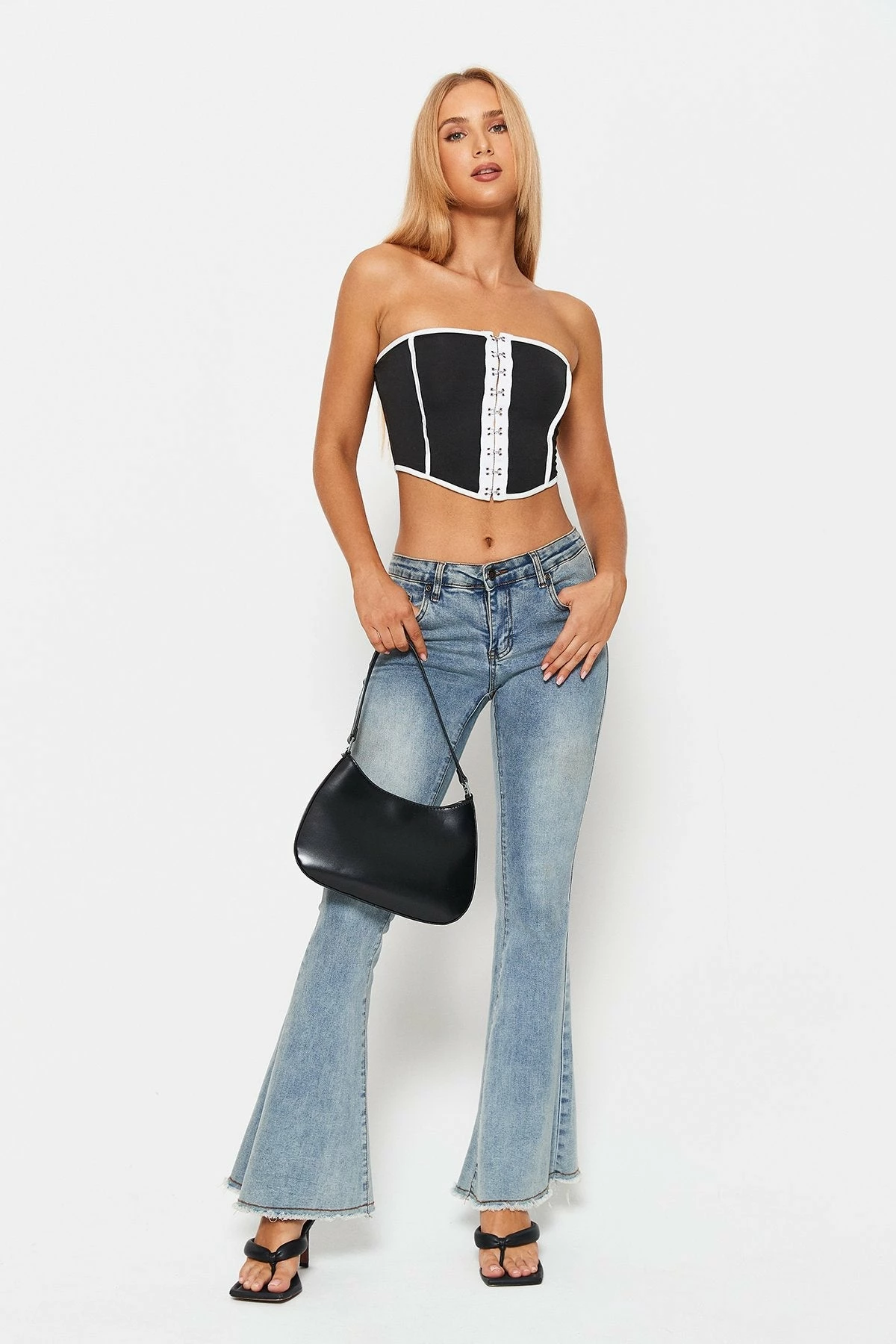 Solado Colorblock Hook And Eye Curved Hem Tube Crop Top 6 Solado Colorblock Hook And Eye Curved Hem Tube Crop Top - Image 4