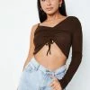 SOLADO Drawstring Ruched One Sleeve Solid Crop Top -SOLADO Shop jpeg f8a177e1 39b5 451e 81fb 7bbbed2b96e5 1800x1800