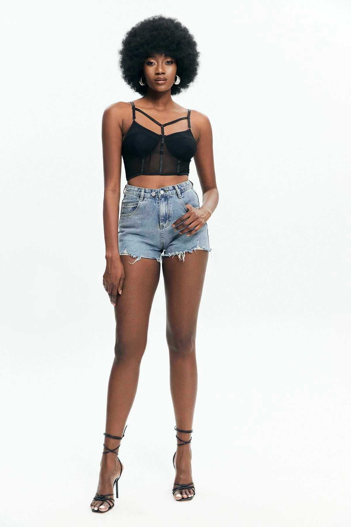 Solado Mesh Splicing Cut Out Cami Crop Top 7 Solado Mesh Splicing Cut Out Cami Crop Top - Image 5