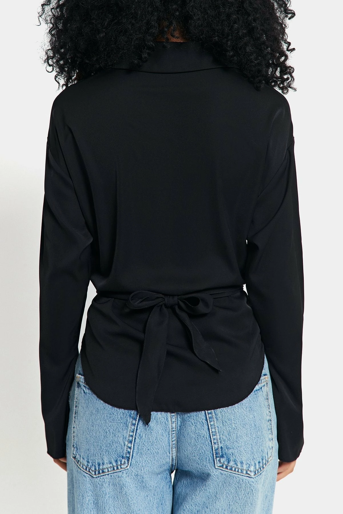 SOLADO Lapel Neck Cross Wrap Cinched Waist Blouse 9 SOLADO Lapel Neck Cross Wrap Cinched Waist Blouse - Image 7