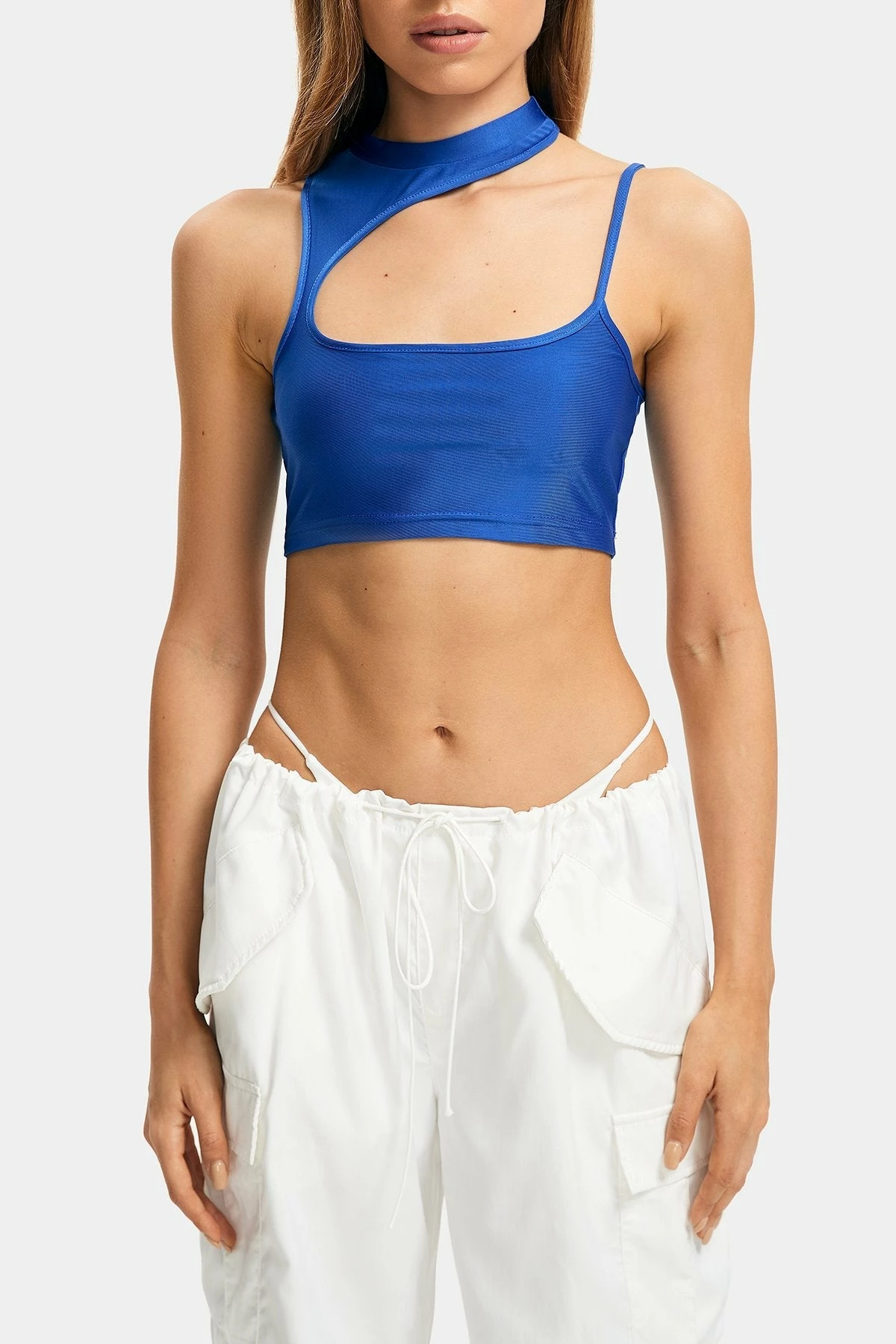 SOLADO Asymmetrical Neck Cut Out Sleeveless Crop Top 8 SOLADO Asymmetrical Neck Cut Out Sleeveless Crop Top - Image 6