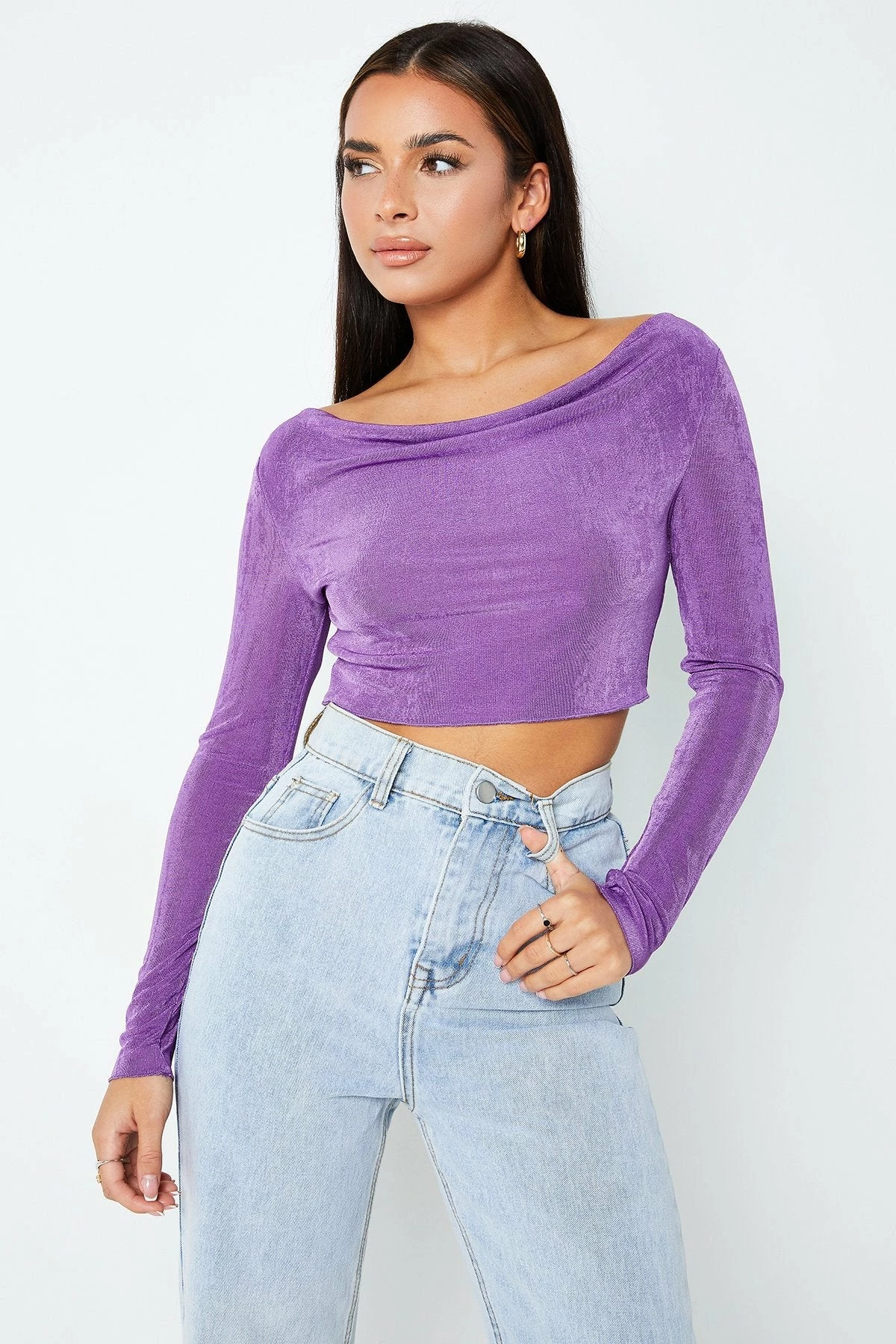 SOLADO Cowl Neck Long Sleeve Solid Crop Top 3 SOLADO Cowl Neck Long Sleeve Solid Crop Top