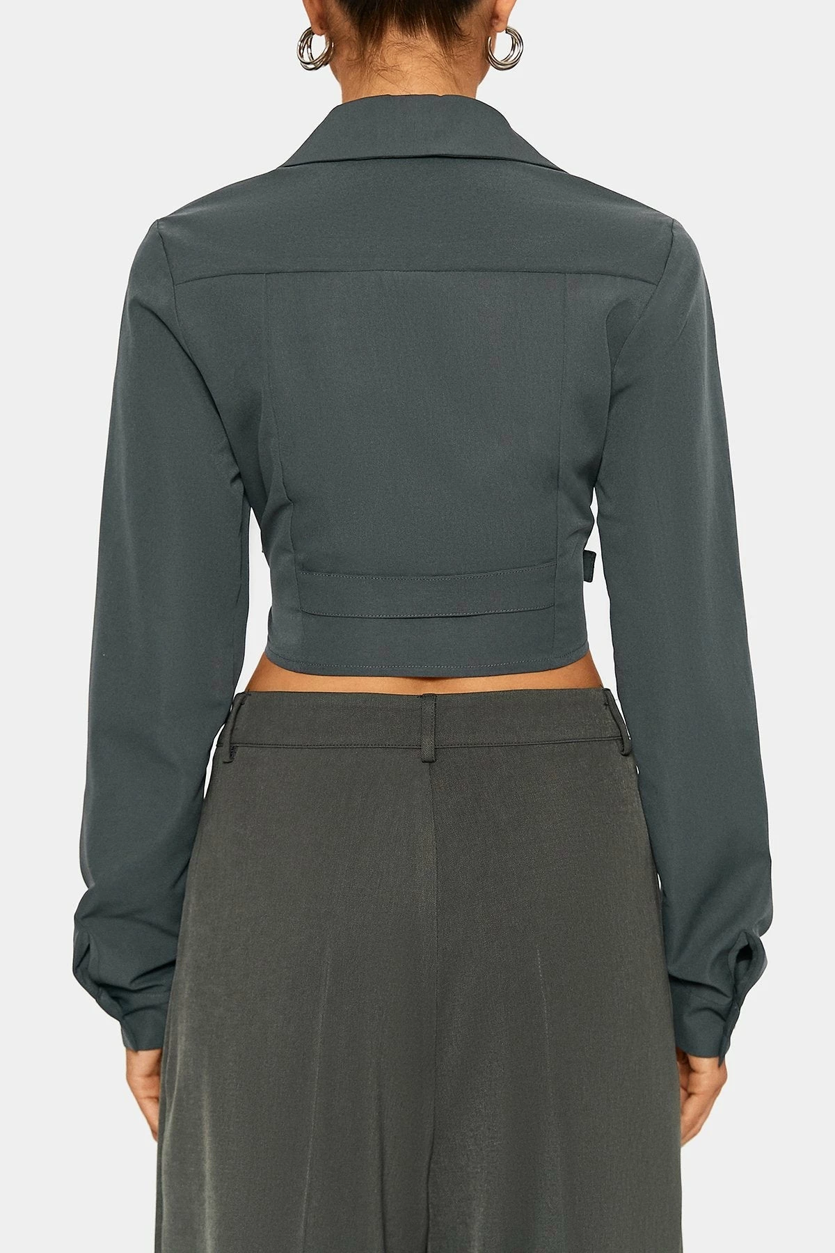 SOLADO Buckled Decor Cinched Waist Long Sleeve Shirt 9 SOLADO Buckled Decor Cinched Waist Long Sleeve Shirt - Image 7