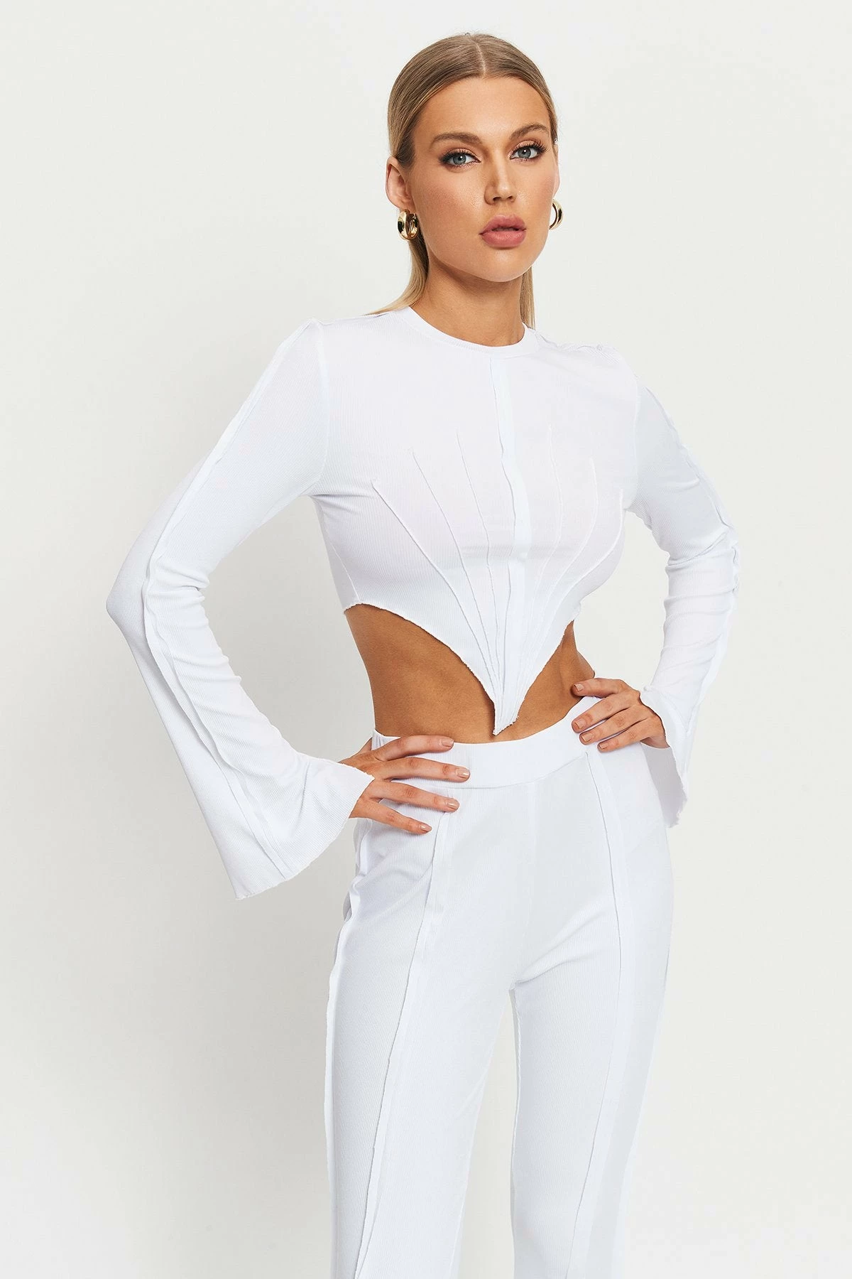 SOLADO Seam Detail Split Cuff Asymmetrical Hem Long Sleeve Top 2 SOLADO Seam Detail Split Cuff Asymmetrical Hem Long Sleeve Top